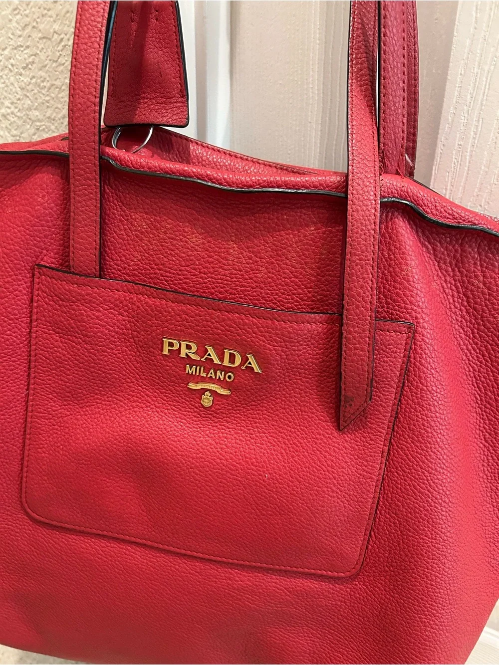 Prada Red Leather Tote